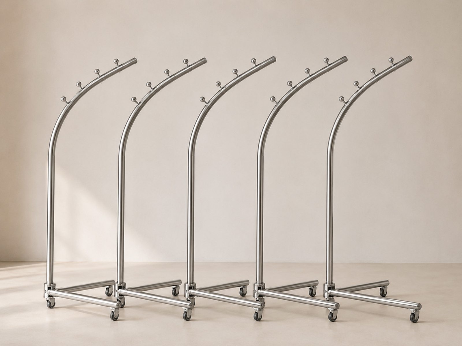 Five GarmentsCart carts standing side by side